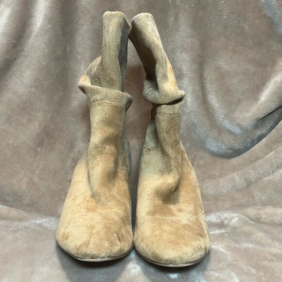 Ccocci Darby Slouchy Block Heel Tan Faux Suede Boot Round Toe Women's Size 7  :) - Picture 2 of 8